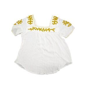 Raj Cleo Top with Floral Embroidery and Detailing Around the Neckline and Sleeve